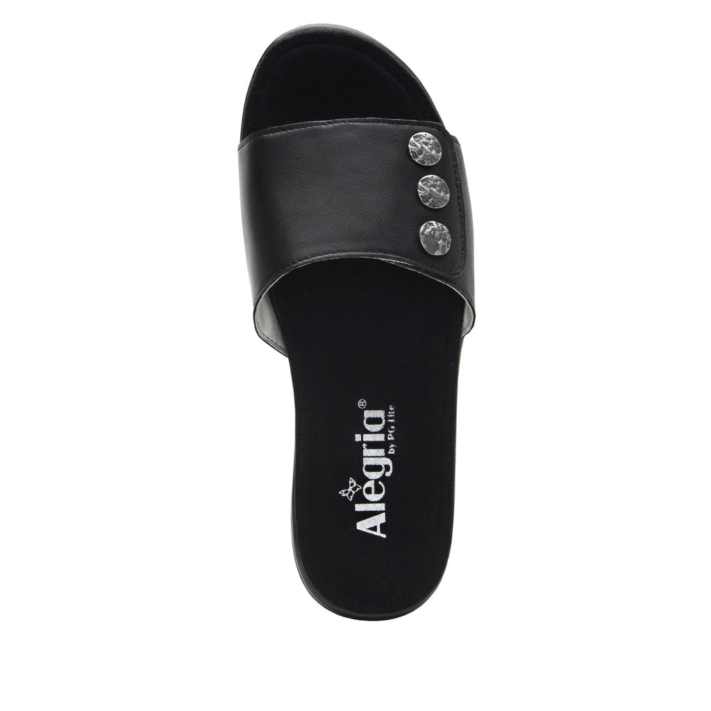 Lilie Black slip-on sandal with hook and loop adjustability and featherweight slip-resistance - LIL-601_S4
