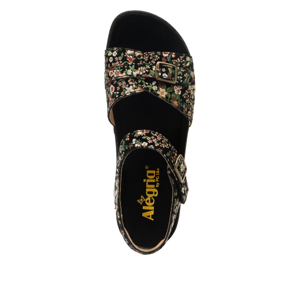 Maryn Earthy Bloom sandal with adjustable straps on a mini cork wedge rocker outsole- MAR-7404_S4