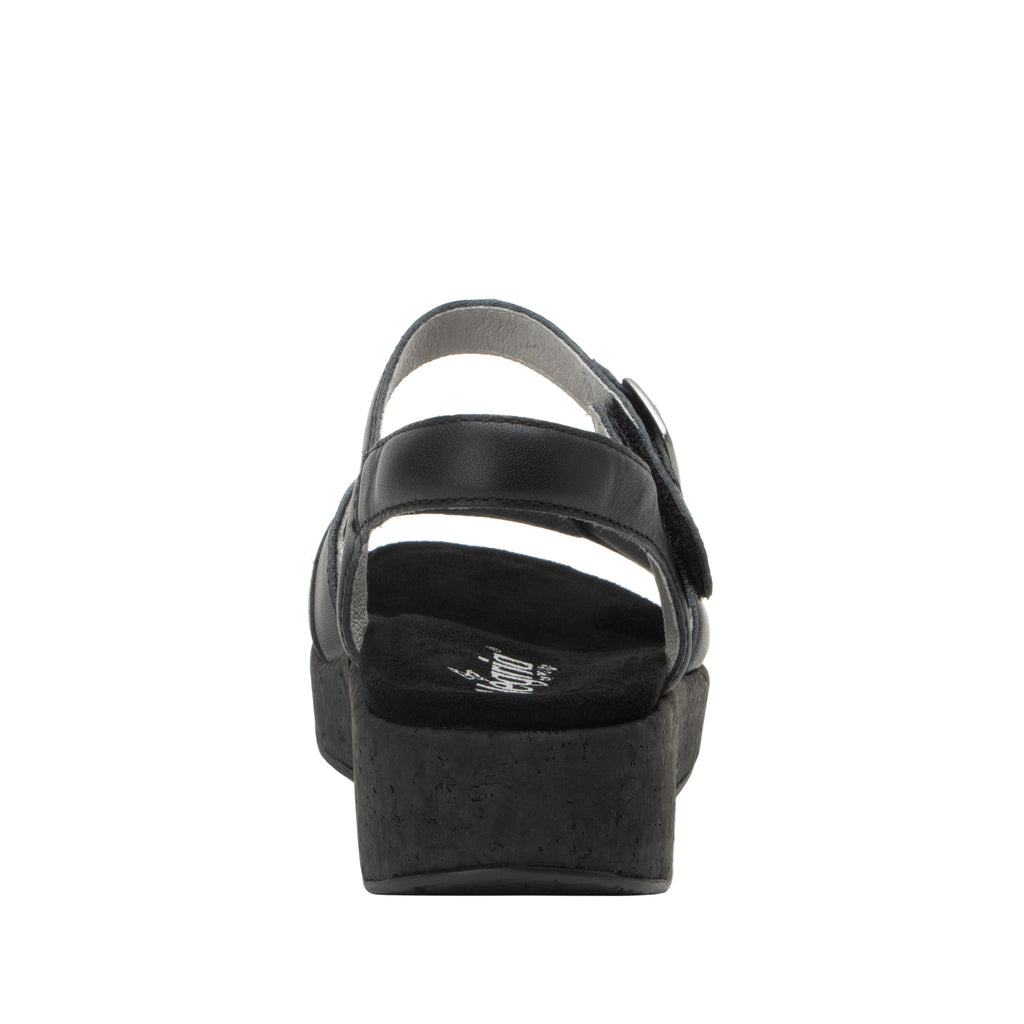 Maryn Coal sandal with adjustable straps on a mini cork wedge rocker outsole- MAR-7406_S3