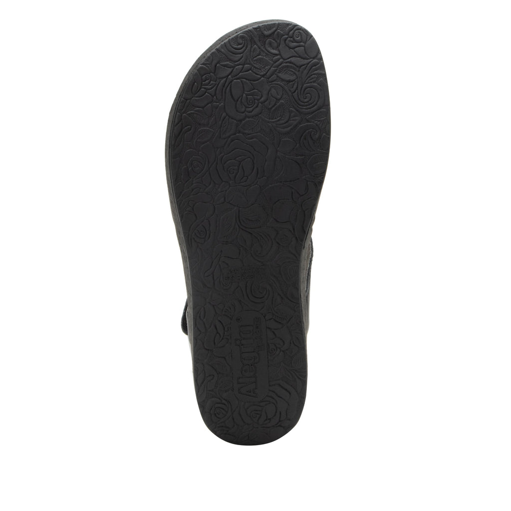 Maryn Coal sandal with adjustable straps on a mini cork wedge rocker outsole- MAR-7406_S5