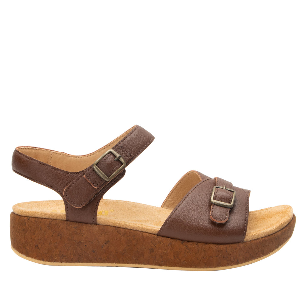 Maryn Clay sandal with adjustable straps on a mini cork wedge rocker outsole- MAR-7407_S2