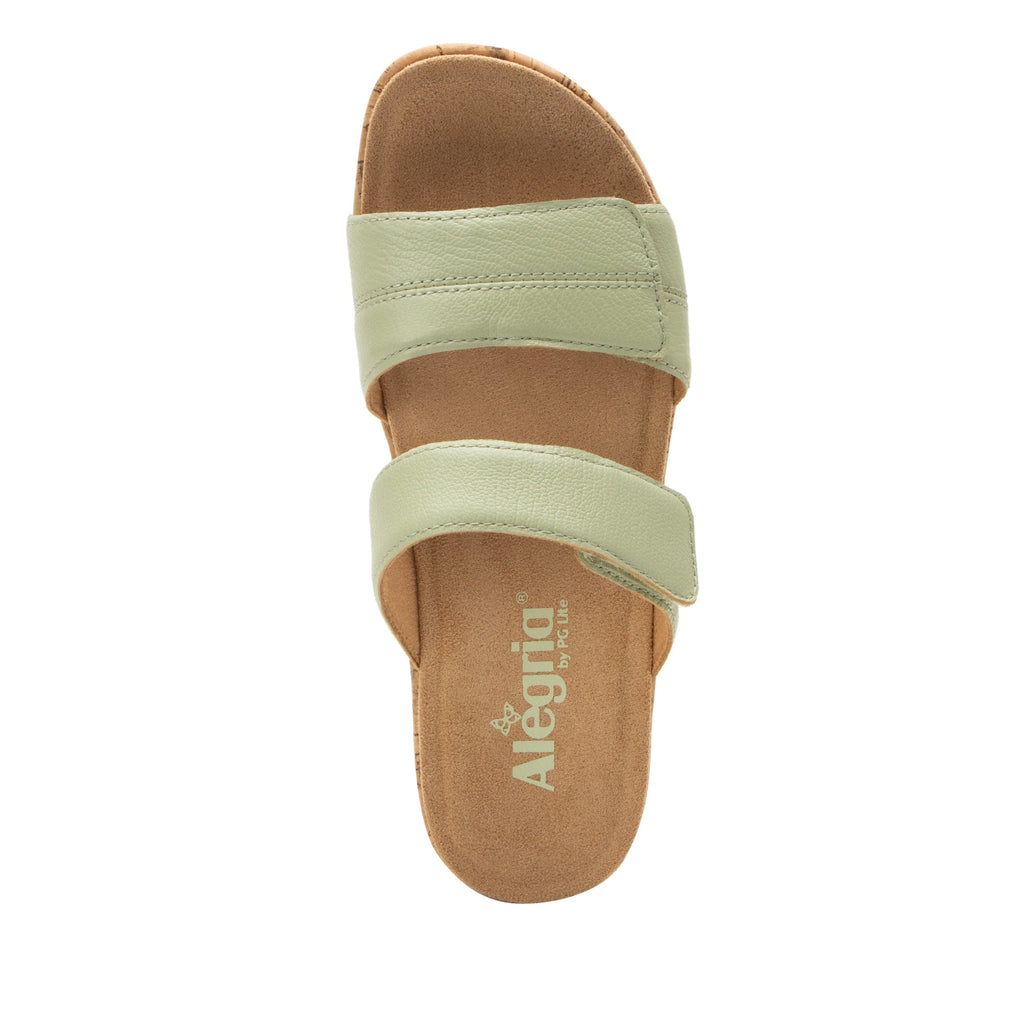 Mena Sea Foam sandal with adjustable closures on a mini cork wedge rocker outsole- MEN-7440_S4