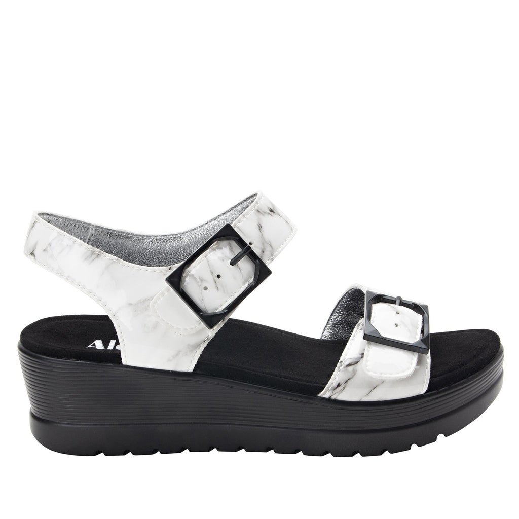 Morgyn Marbleized flatform wedge sandal, with exposed microsuede footbed - MOR-160_S3