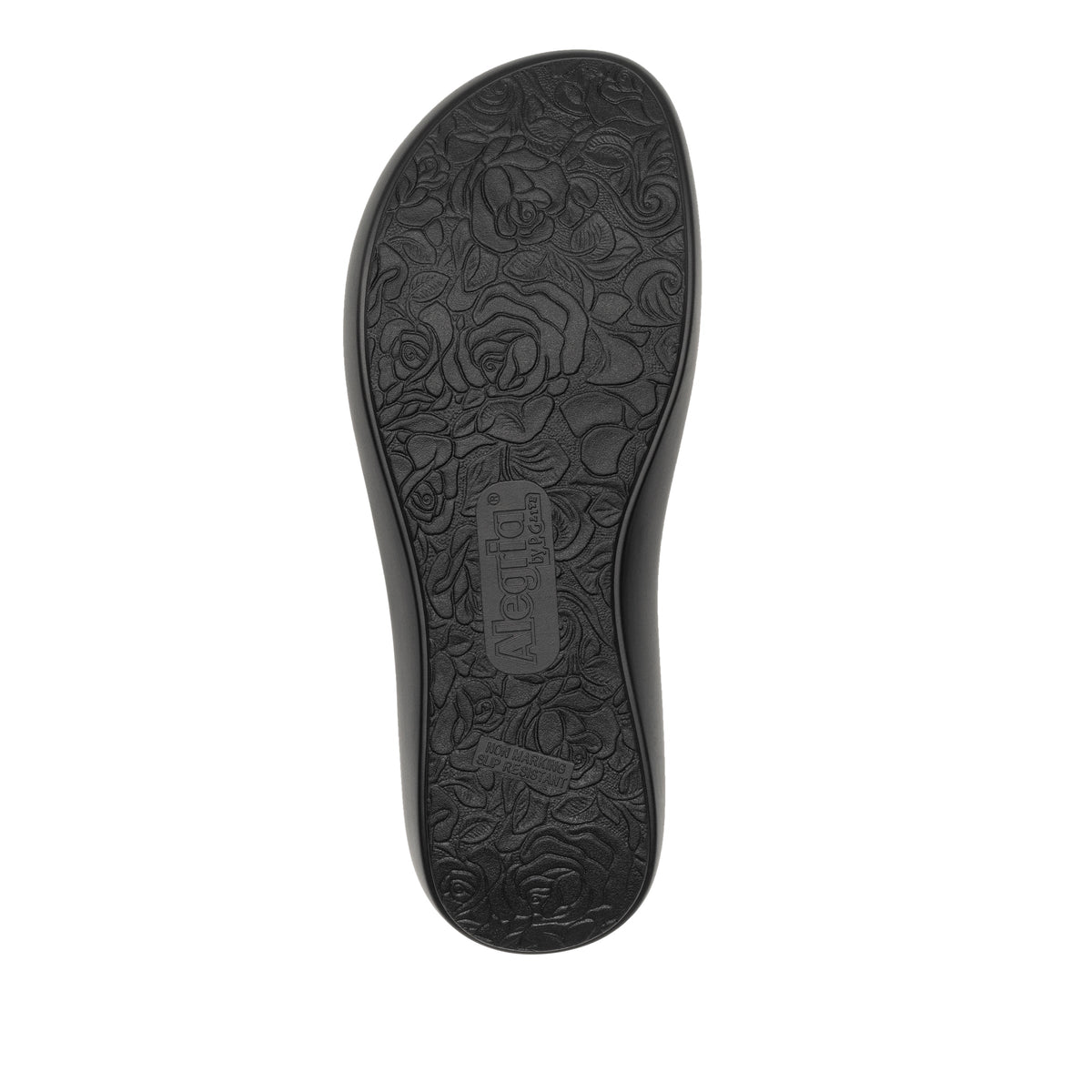 Moxi Enchanting Black Comfort Flat flip-flop sandal with adjustable hook and loop closure and decorative ring detailing set on featherweight slip-resistance outsole - MOX-7541_S6