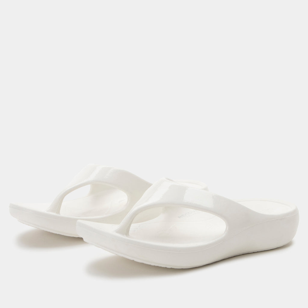 Ode White Gloss Sandal | Alegria Shoes