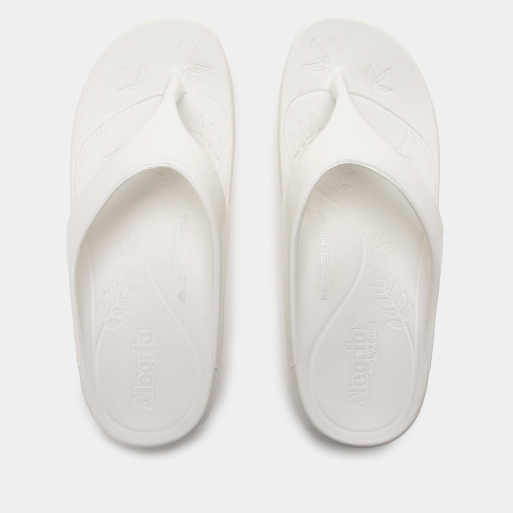 Ode White Gloss Sandal | Alegria Shoes