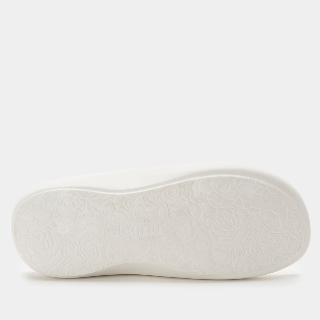 Ode White Gloss Sandal | Alegria Shoes
