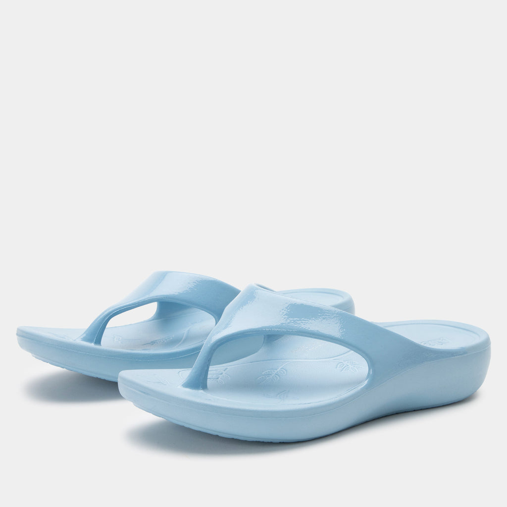 Ode Dusty Blue Gloss Sandal | Alegria Shoes
