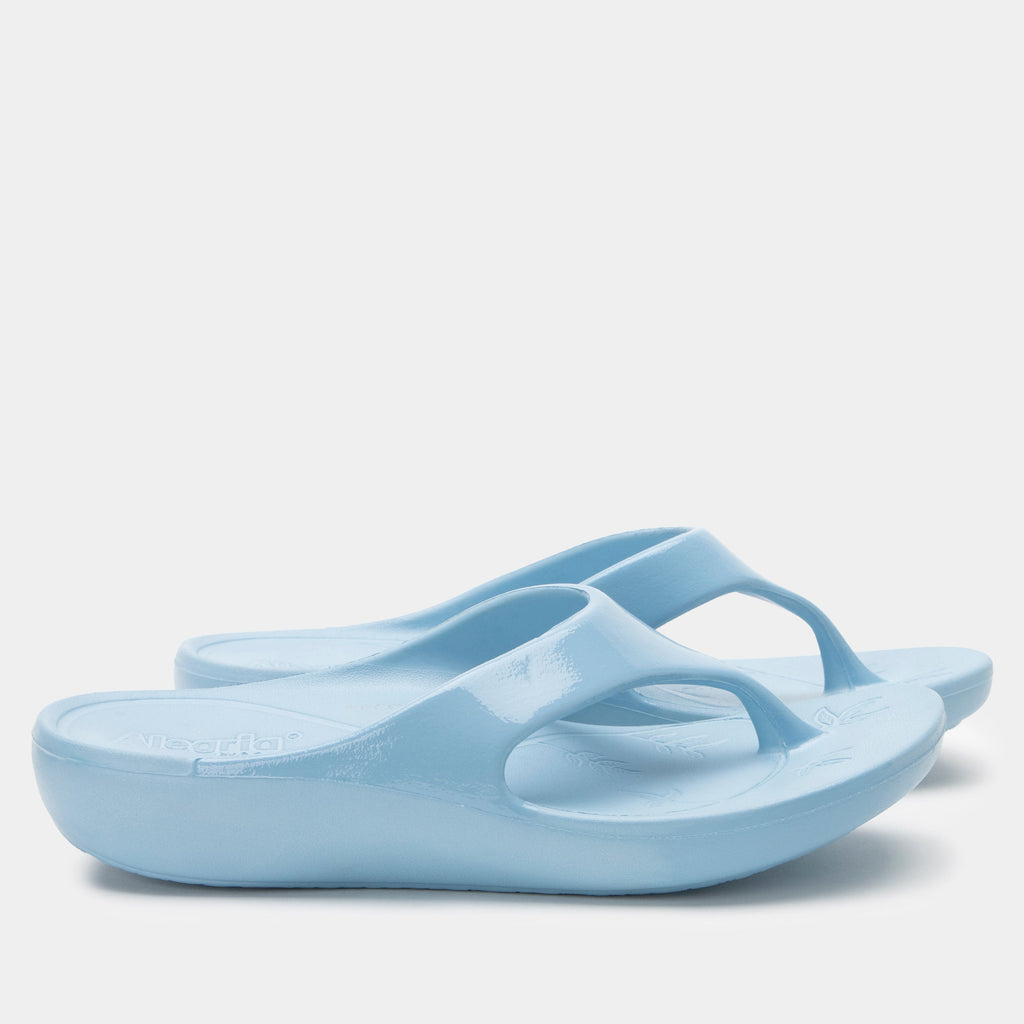 Ode Dusty Blue Gloss Sandal | Alegria Shoes