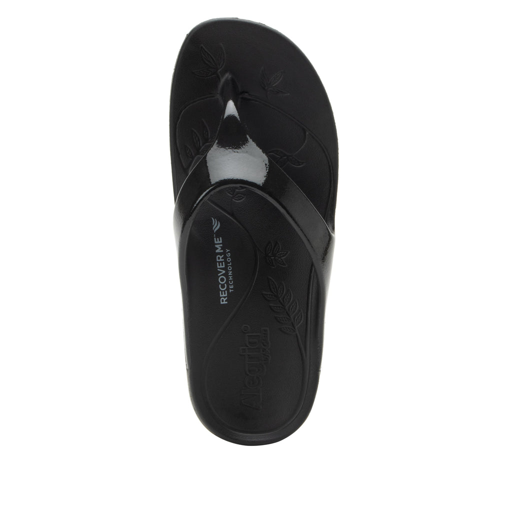 Ode Black Gloss EVA flip-flop sandal on recovery rocker outsole - ODE-7441_S5