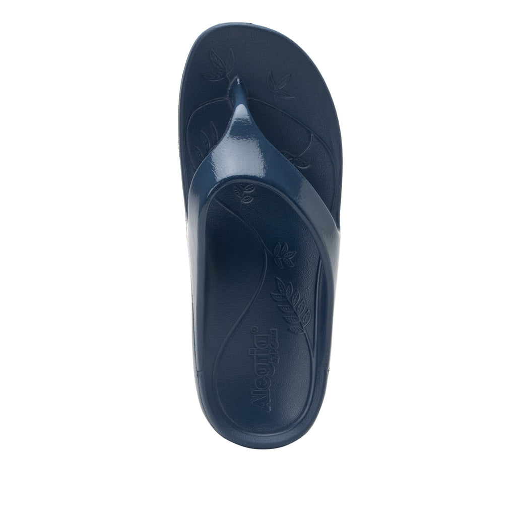 Ode Navy Gloss EVA flip-flop sandal on recovery rocker outsole - ODE-7448_S5