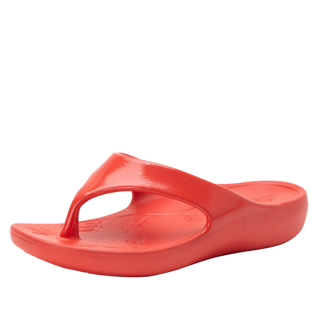 Ode Red Gloss EVA flip-flop sandal on recovery rocker outsole - ODE-7453_S1