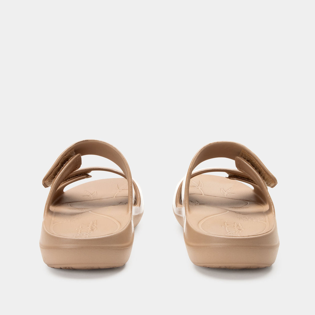 Orbyt Taupe Gloss Sandal | Alegria Shoes