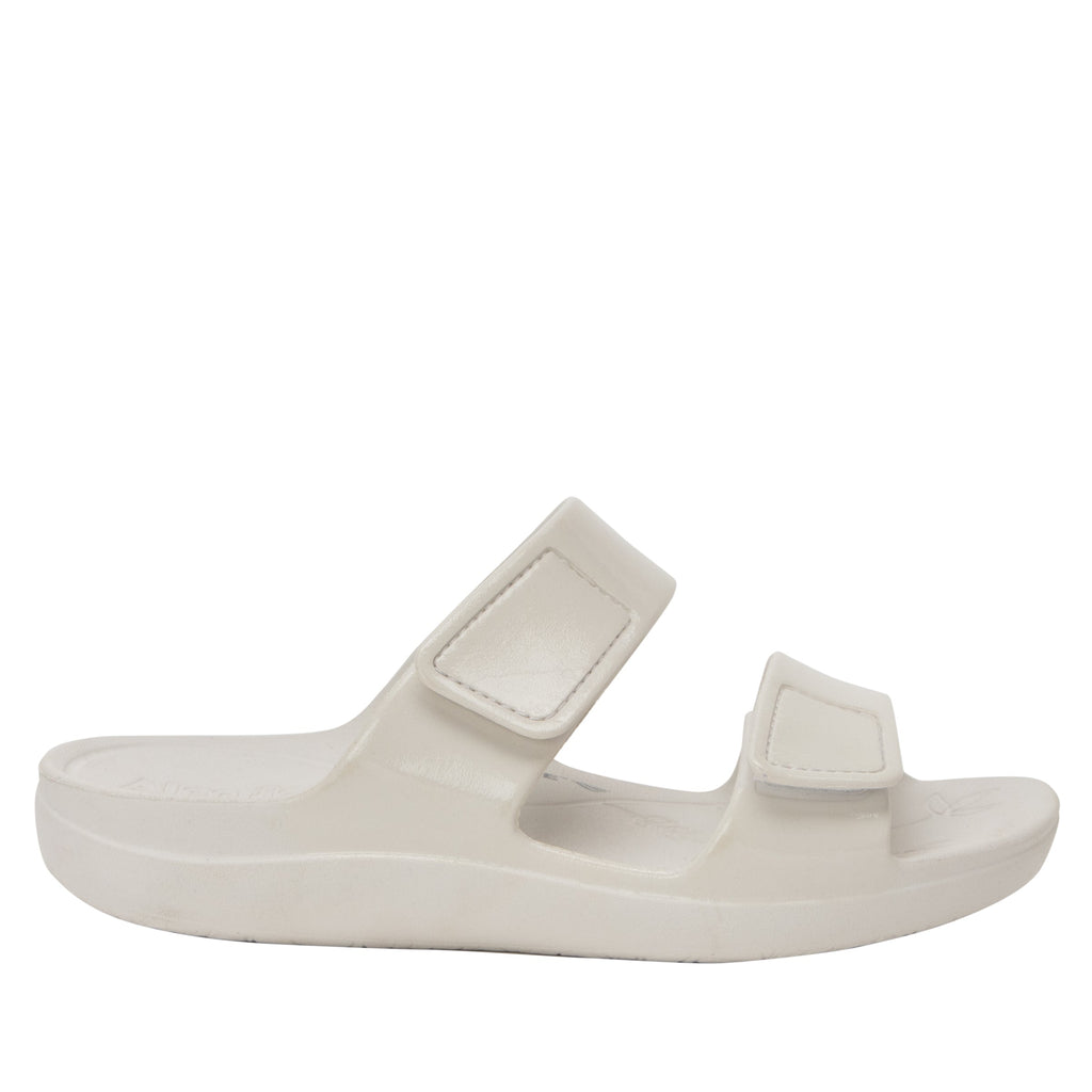 Orbyt White Gloss EVA slide sandal on recovery rocker outsole - ORB-7439_S2