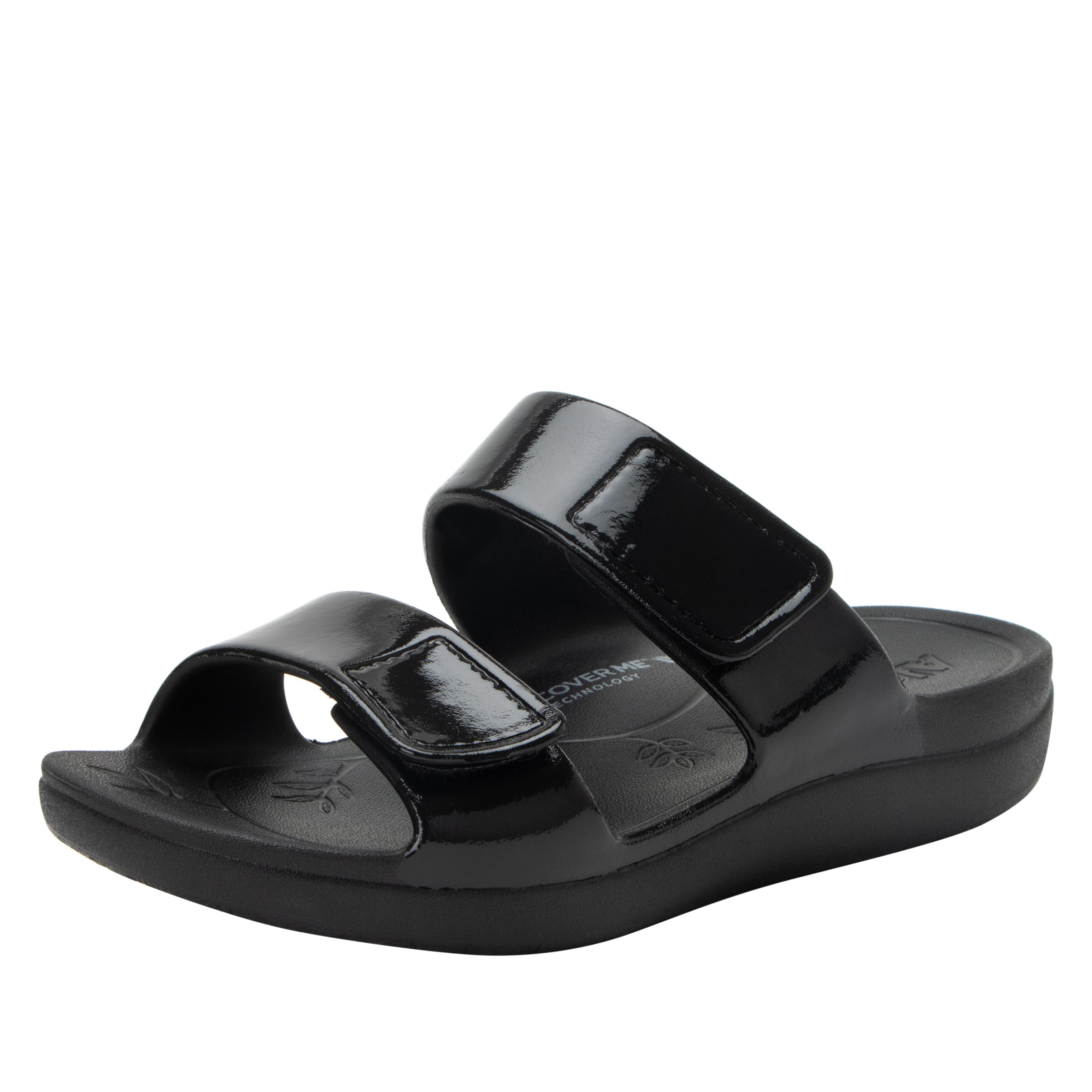 Orbyt Black Gloss Sandal - Alegria Shoes