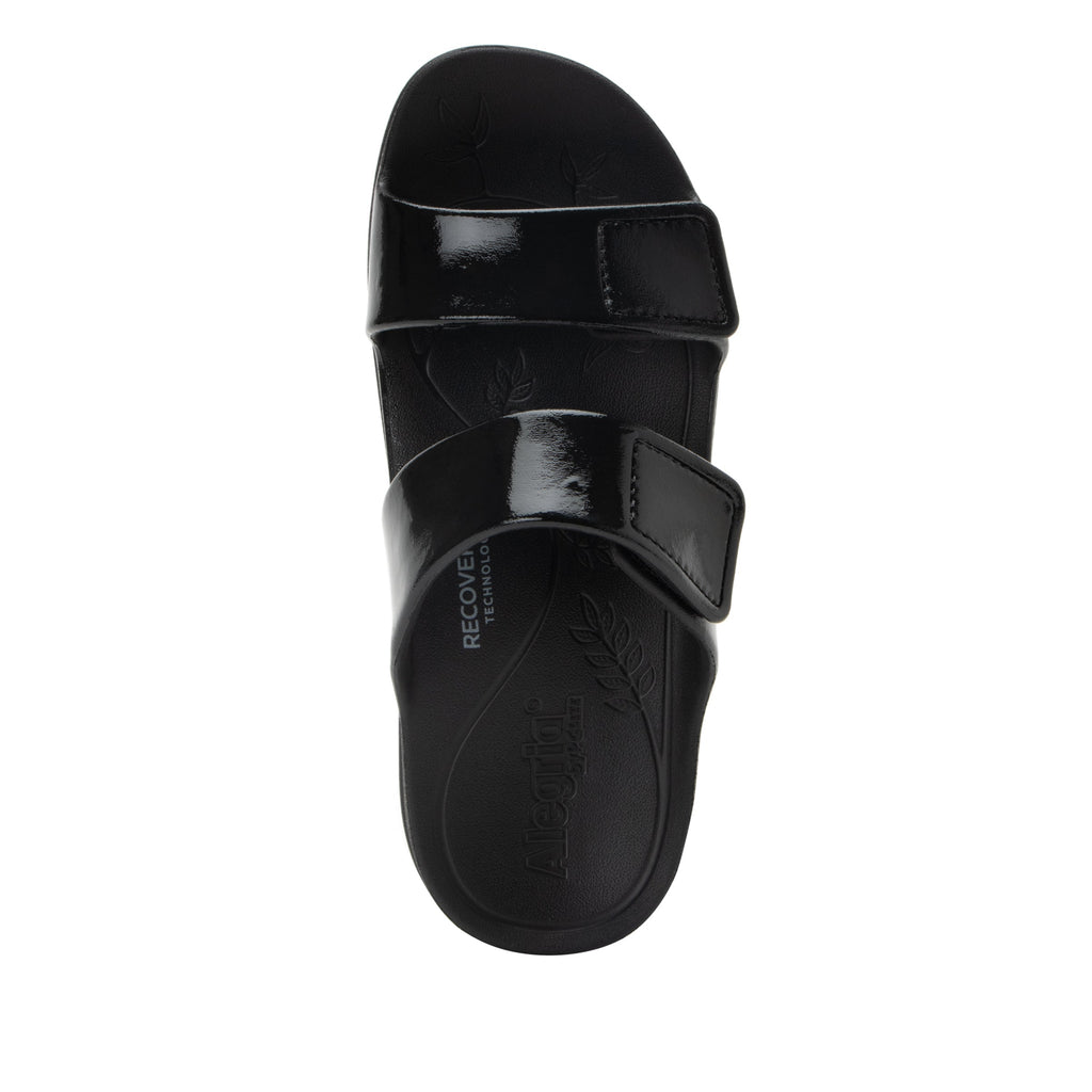 Orbyt Black Gloss EVA slide sandal on recovery rocker outsole - ORB-7441_S4