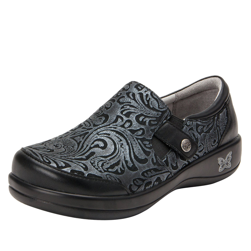 Paityn Pewter Swish slip on style shoe with contrast leather detailing and career casual outsole - PAI-185_S1 (2301136175158)