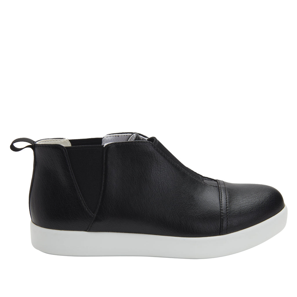 Parker Black Nappa slip-on bootie on the Comfort Athleisure outsole, a fashionable choice for your outfit of the day.  PAR-601_S2