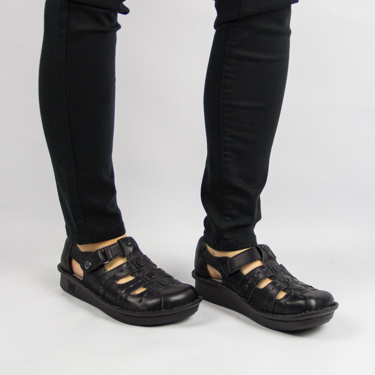 Pesca Black Butter Sandal | Alegria Shoes