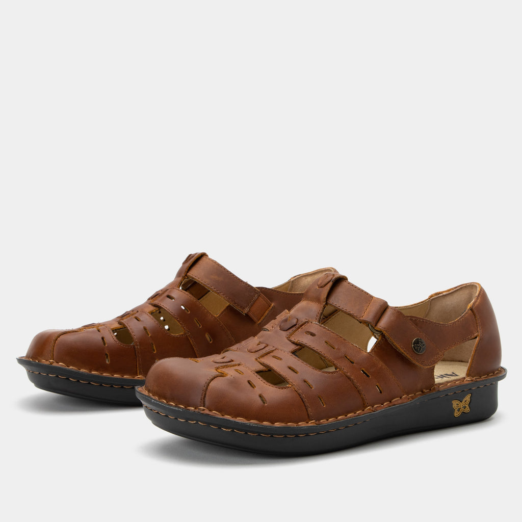 Alegria By PG Lite Women's Pesca Comfort Shoes - Embroidered Leather Slip-On With Memory Foam Footbed
