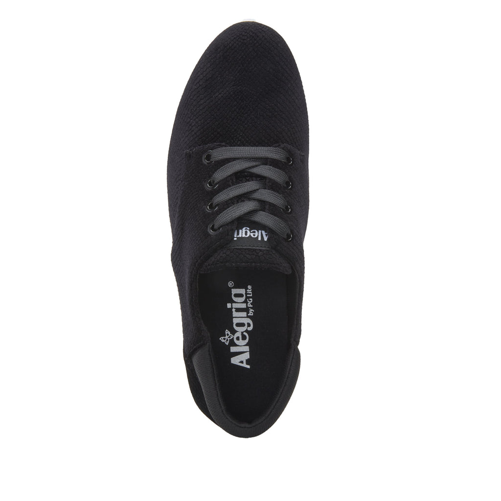 Poly Black Velvet Snake casual shoe on Comfort Athleisure outsole, with stain-guarded vegan textile upper for added flair.  POL-7904_S4