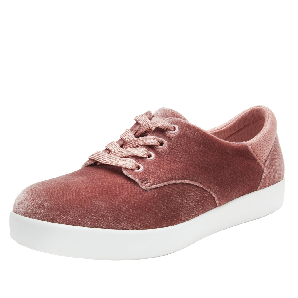 Poly Blush Velvet Snake casual shoe on Comfort Athleisure outsole, with stain-guarded vegan textile upper for added flair.  POL-7905_S1
