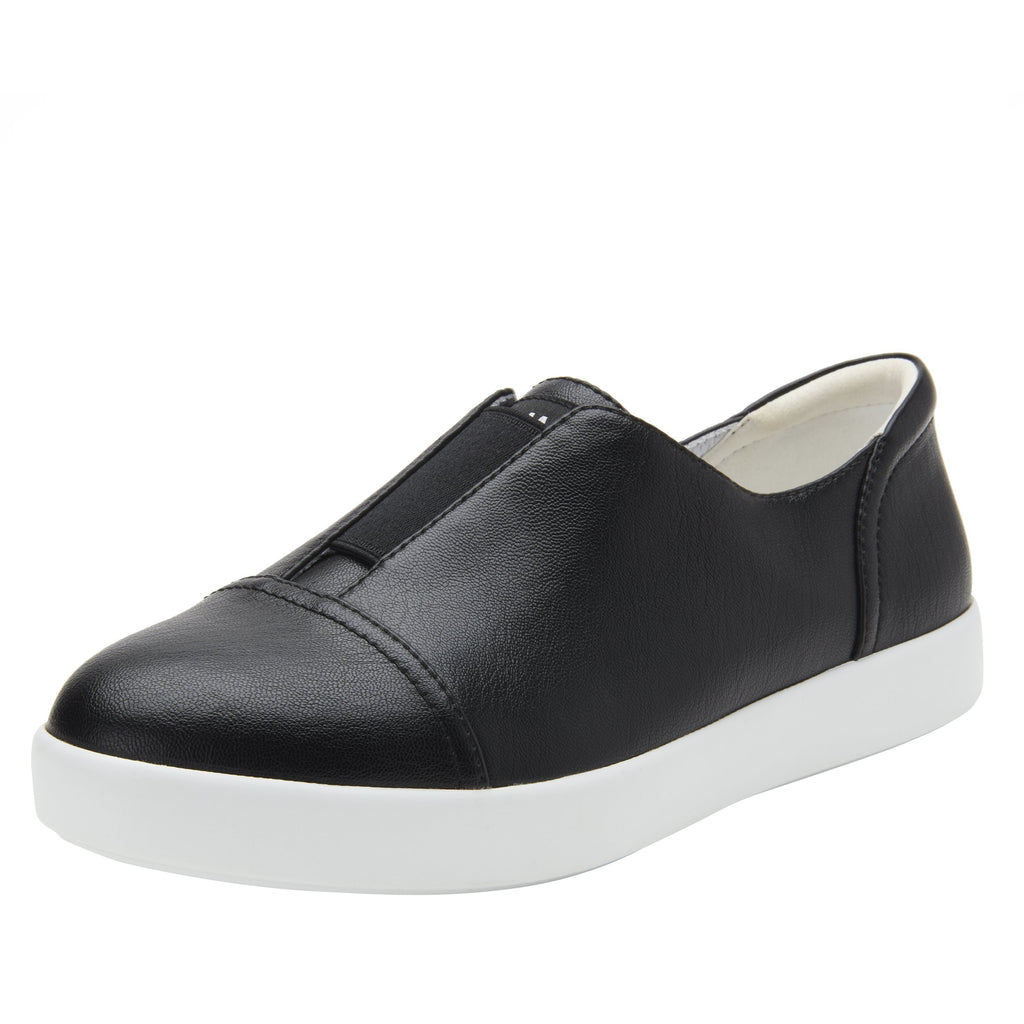 Posy Black Napa slip-on shoe  on the Comfort Athleisure outsole, a fashionable choice for your outfit of the day.  POS-601_S1