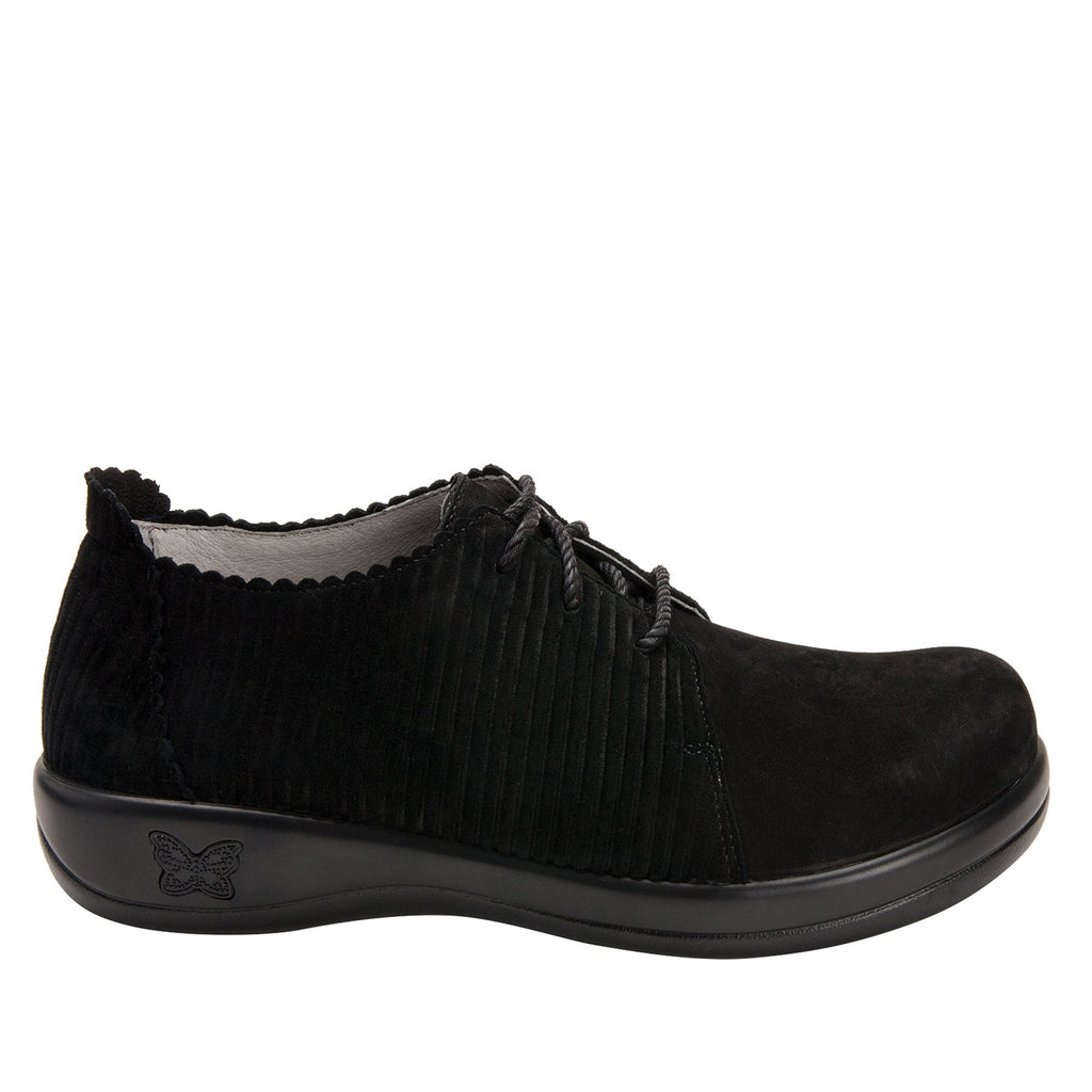 Pyper Capt Corduroy Black lace up style shoe with embossed corduroy detailing - PYP-197_S2 (4270832713782)