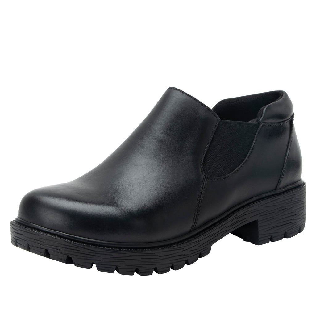 Ramona Oiled Black leather shoe on the new Luxe Lug outsole - RAM-7582_S1