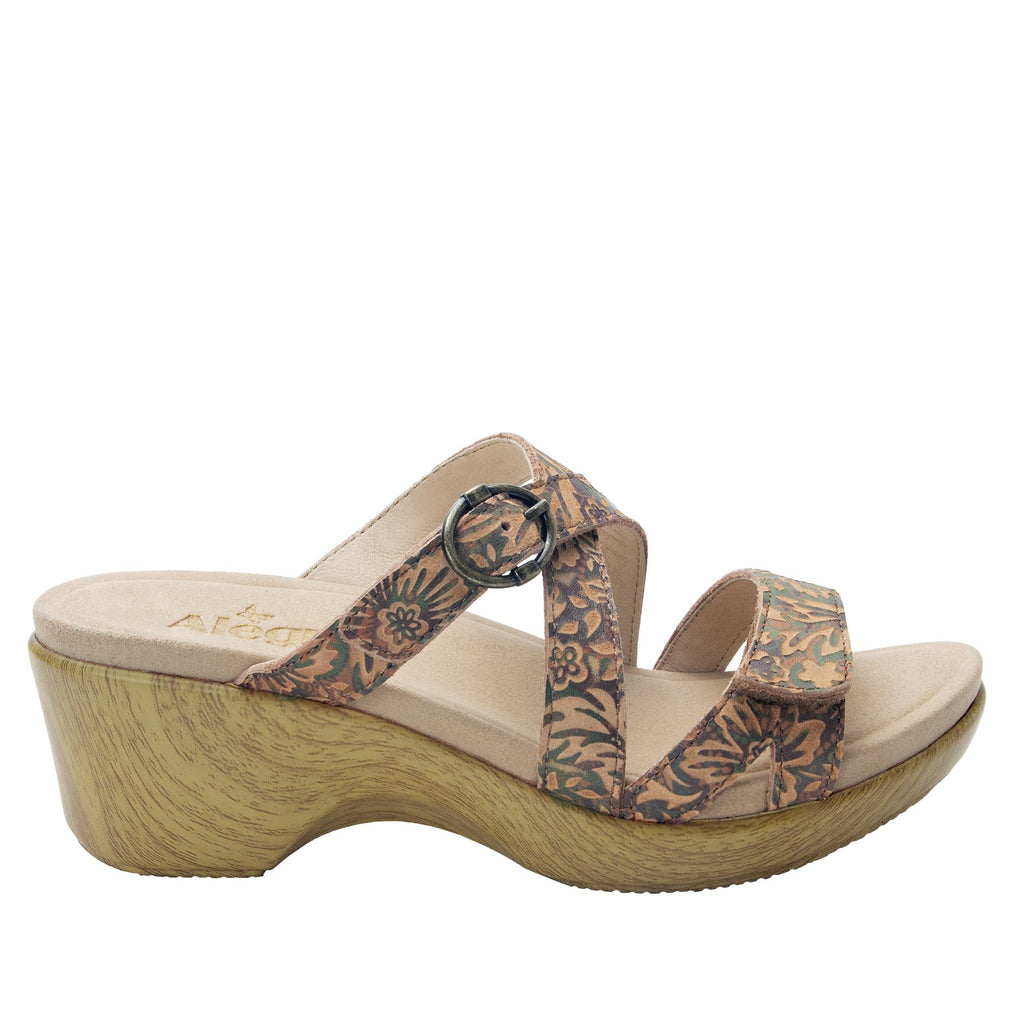Roux Country Road strappy slip on sandal on comfort wedge outsole - ALG-ROU-166_S2