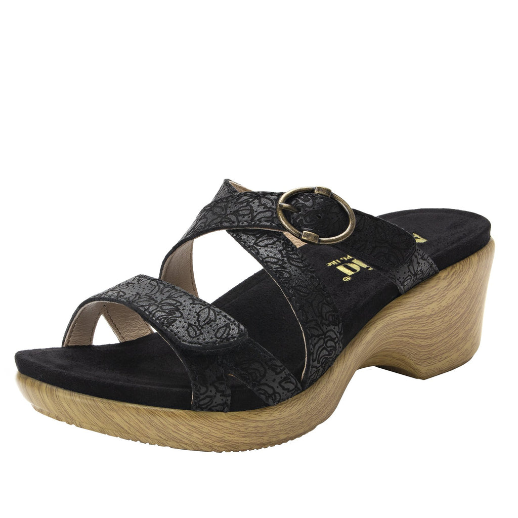 Roux Finely strappy slip on sandal on comfort wedge outsole - ALG-ROU-495_S1