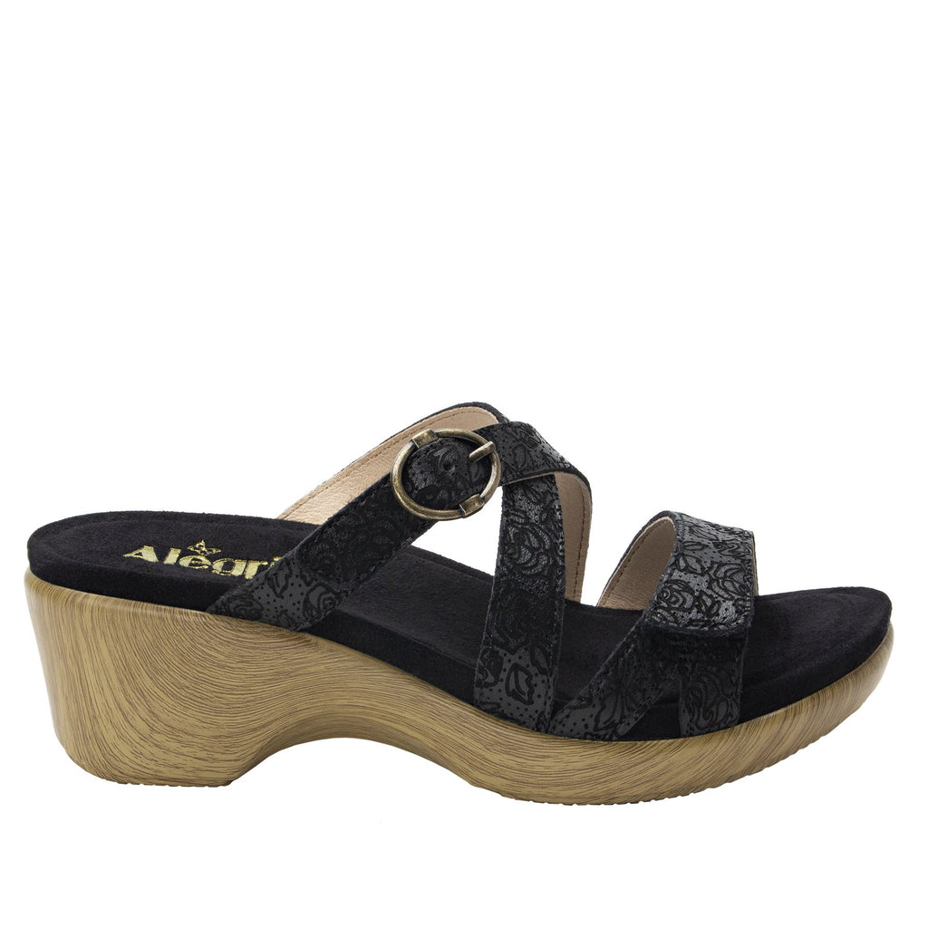 Roux Finely strappy slip on sandal on comfort wedge outsole - ALG-ROU-495_S3