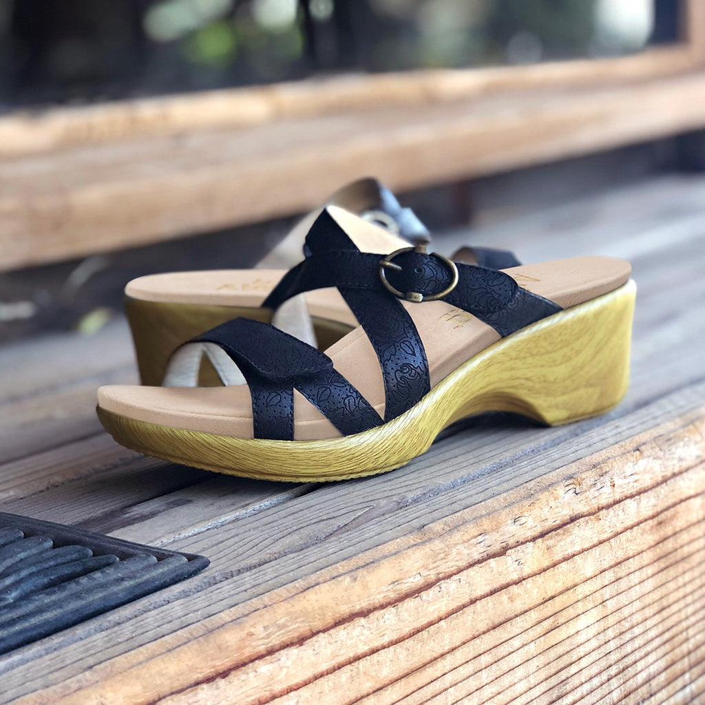 Roux Finely strappy slip on sandal on comfort wedge outsole - ALG-ROU-495_S7