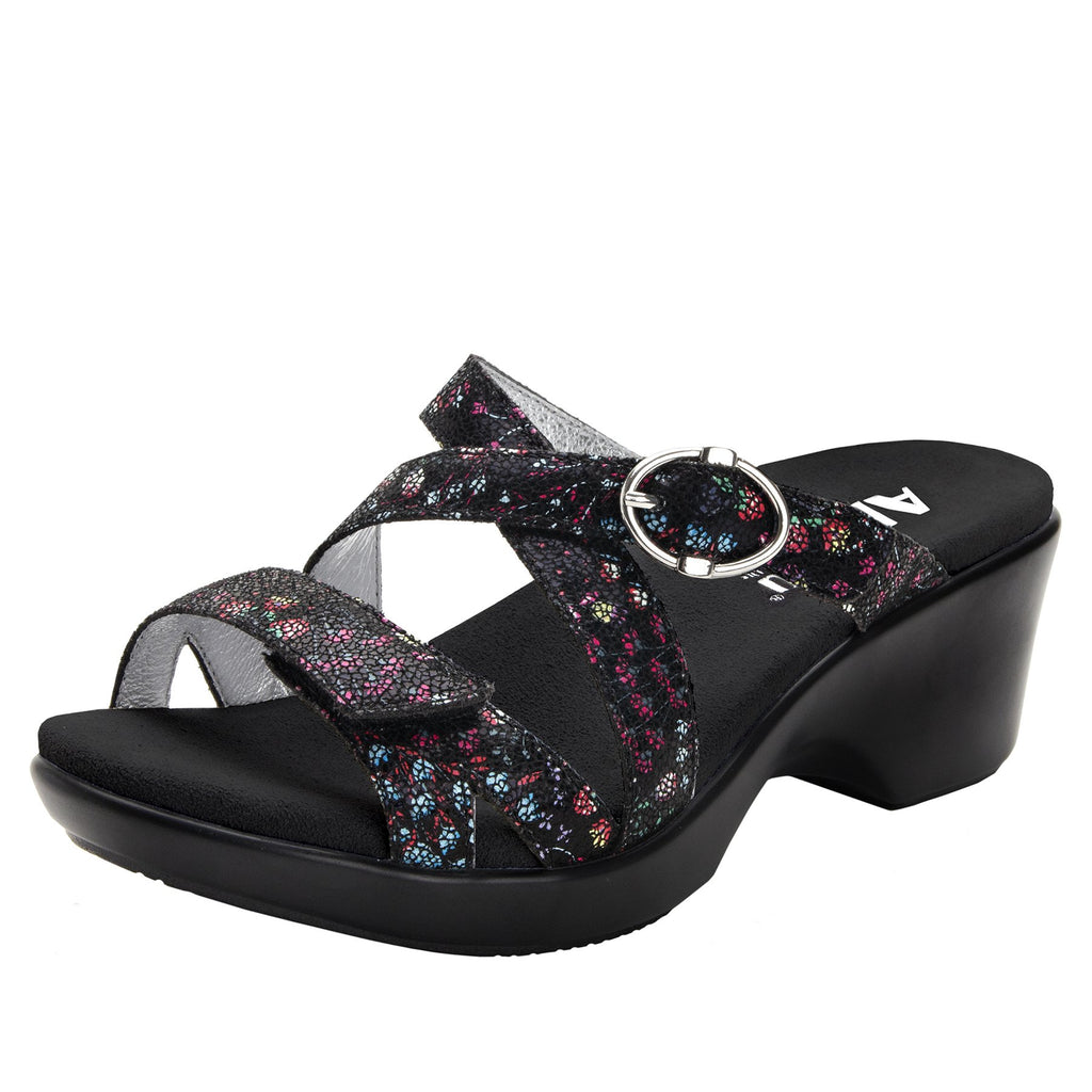 Roux Lush strappy slip on sandal on comfort wedge outsole - ALG-ROU-940_S1