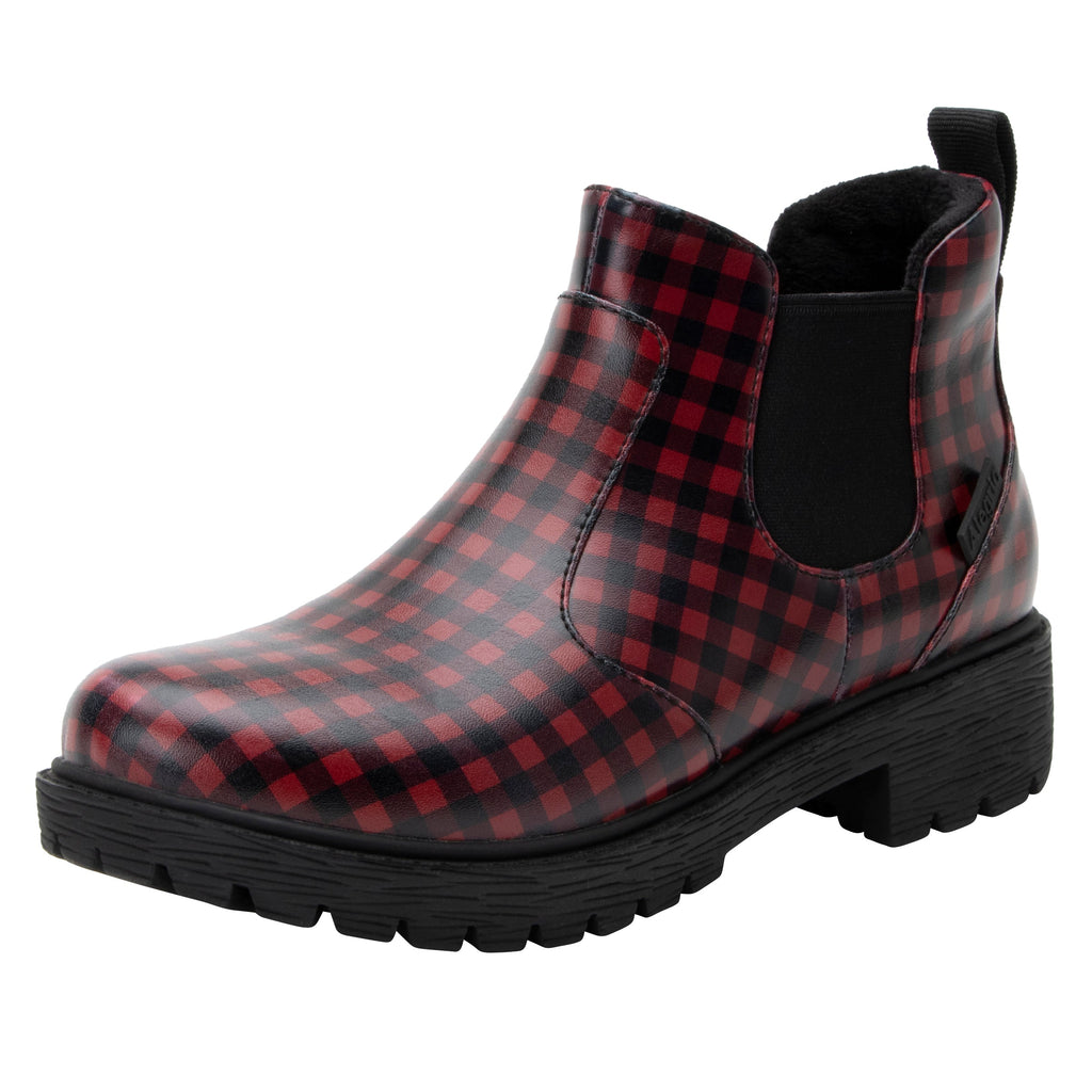 Rowen Gingham vegan leather boot on the new Luxe Lug outsole - ROW-7611_S1