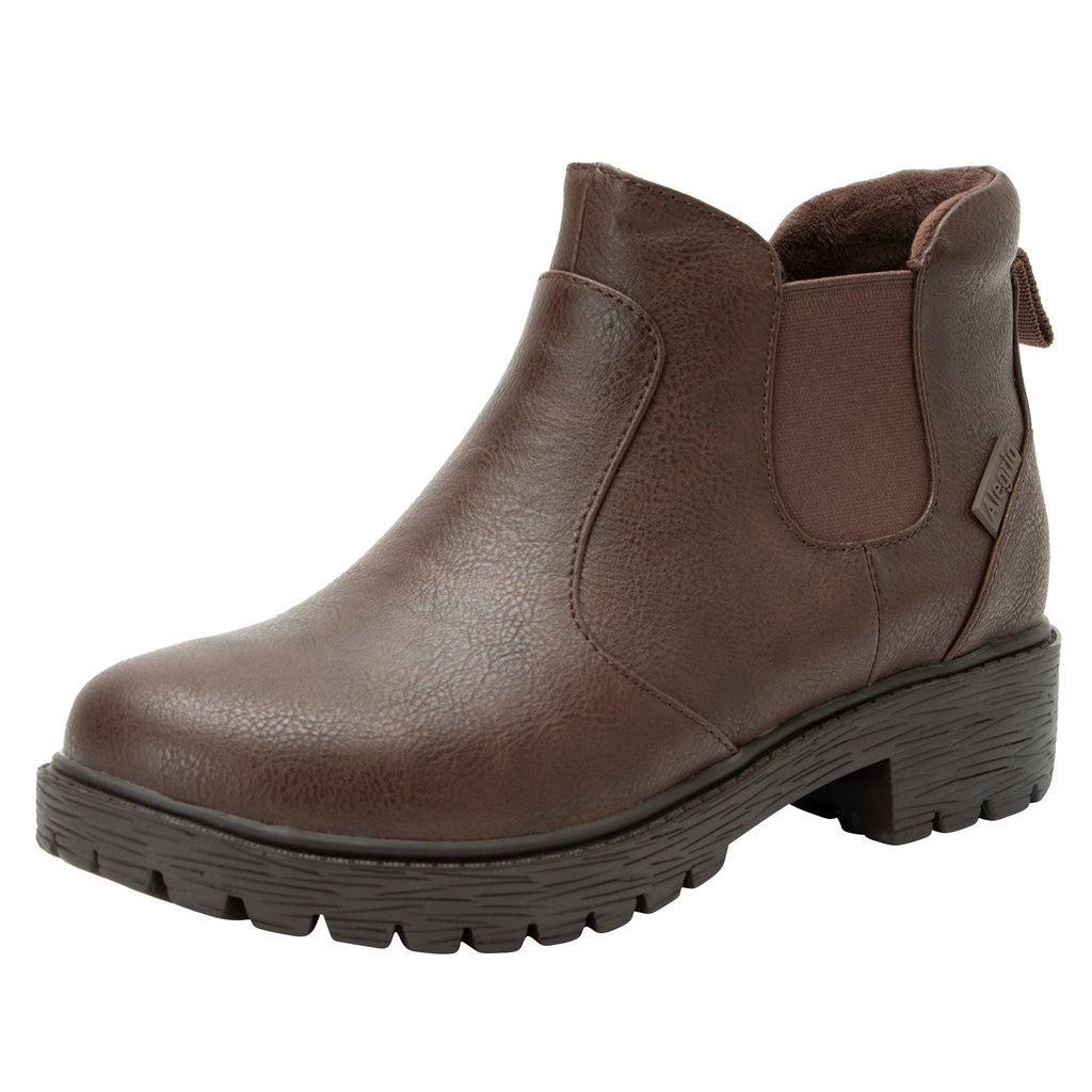 Rowen Brown vegan leather boot on the new Luxe Lug outsole - ROW-7658_S1