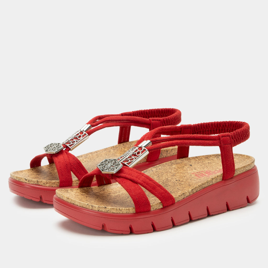 Roz True Red Sandal | Alegria Shoes