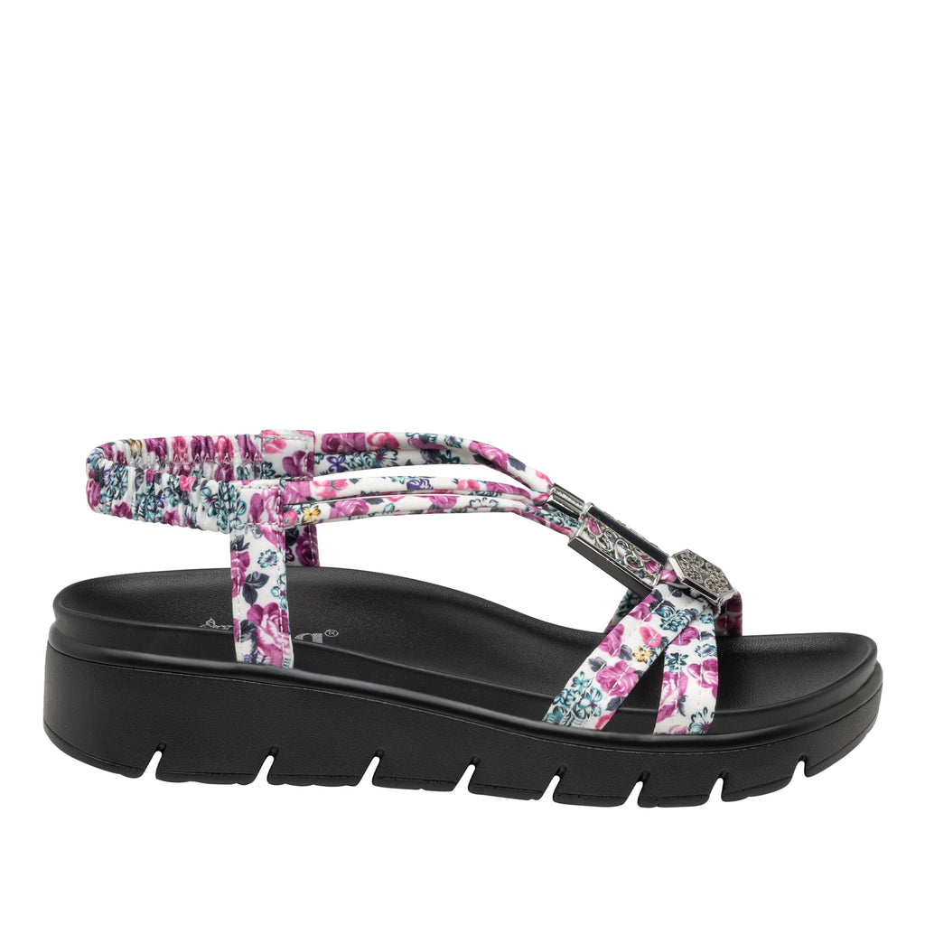 Roz Lovely Fuchsia t-strap sandal with vegan uppers and decorative hardware - ROZ-7553_S3