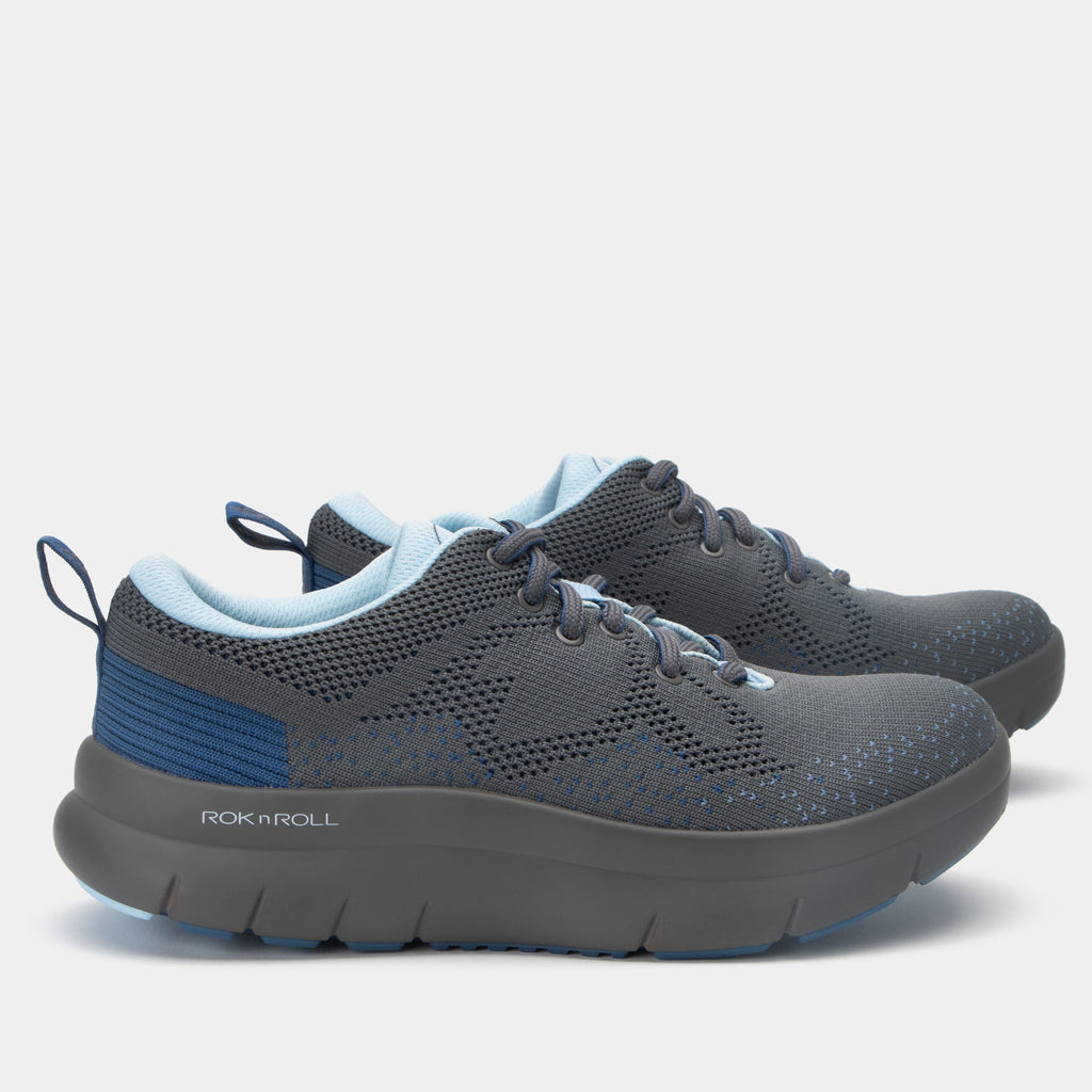 Roll On Blue Whisper shoe on our Rok n Roll™ outsole with a Dream Fit® knit upper RRRO-7620_S2