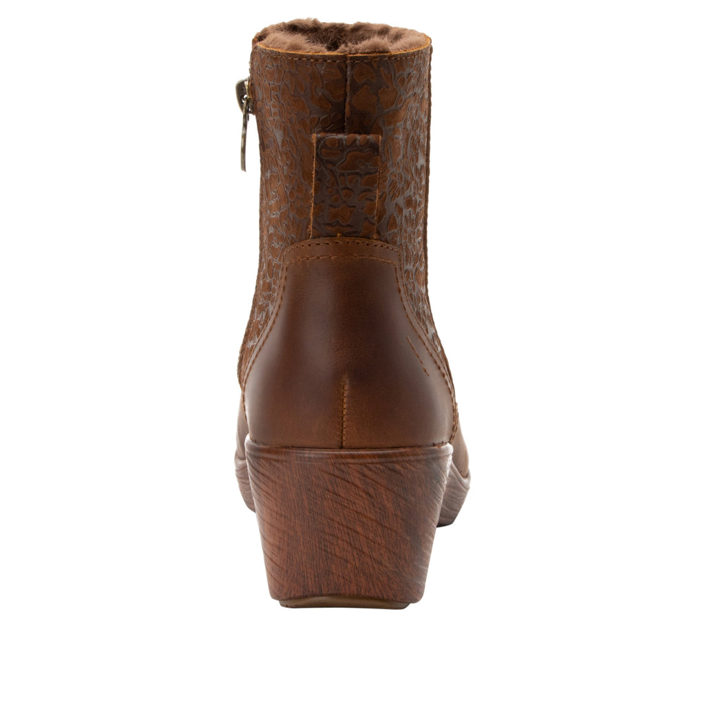 Scarlett Tawny Boot with a sherpa lining on a wood look wedge outsole - SCA-644_S4