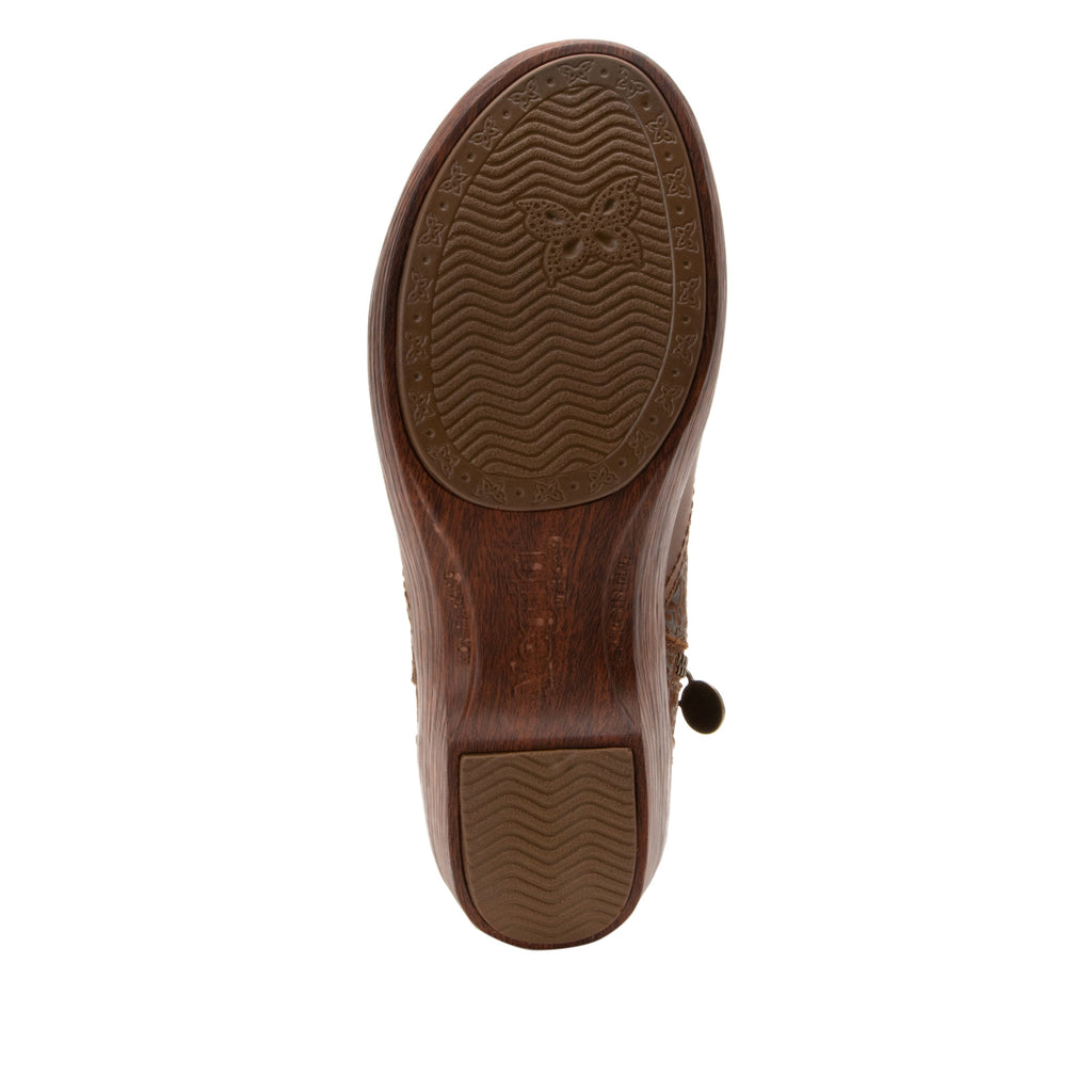 Scarlett Tawny Boot with a sherpa lining on a wood look wedge outsole - SCA-644_S6