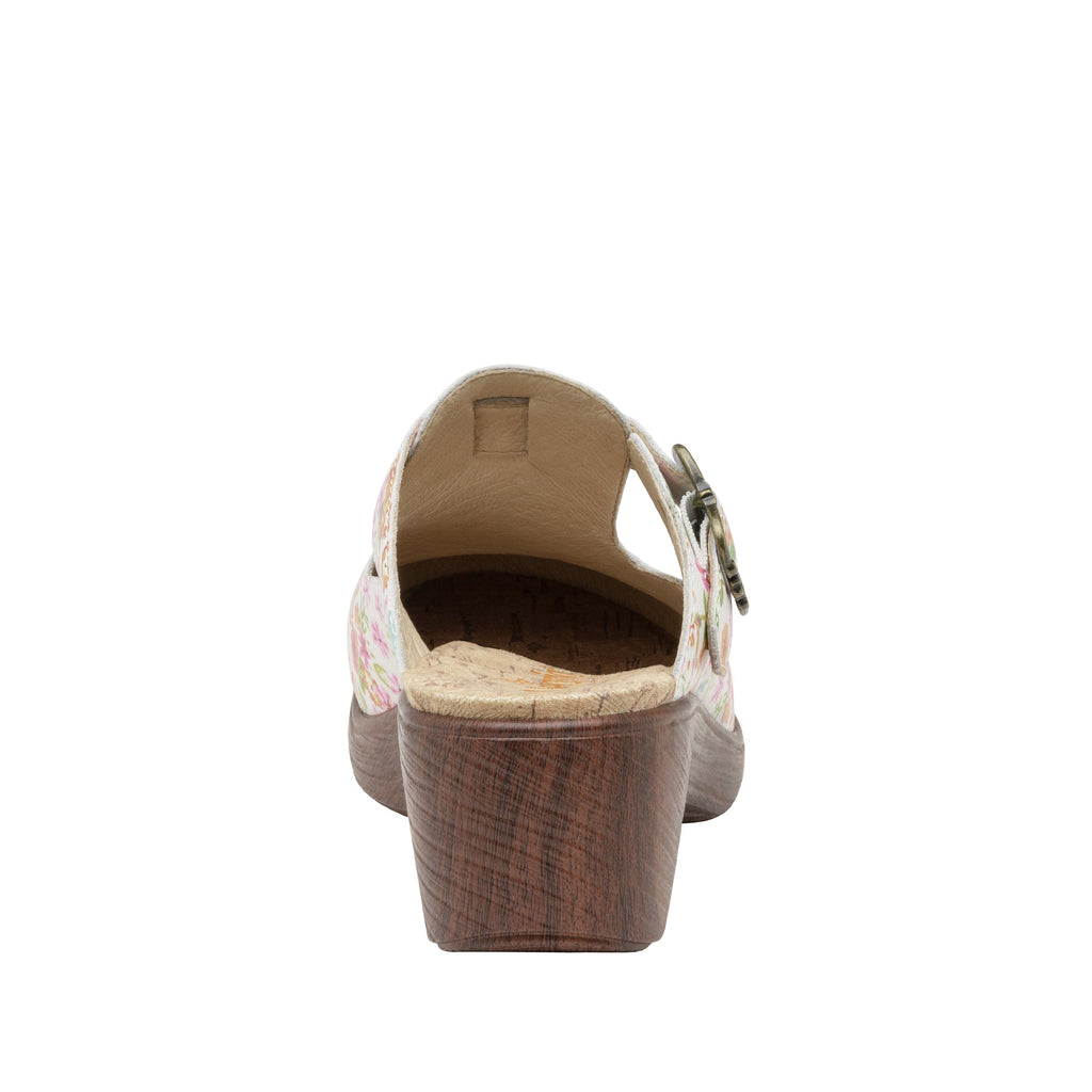 Selina Prime Time buckle clog on a wood look wedge outsole - SEL-7503_S4