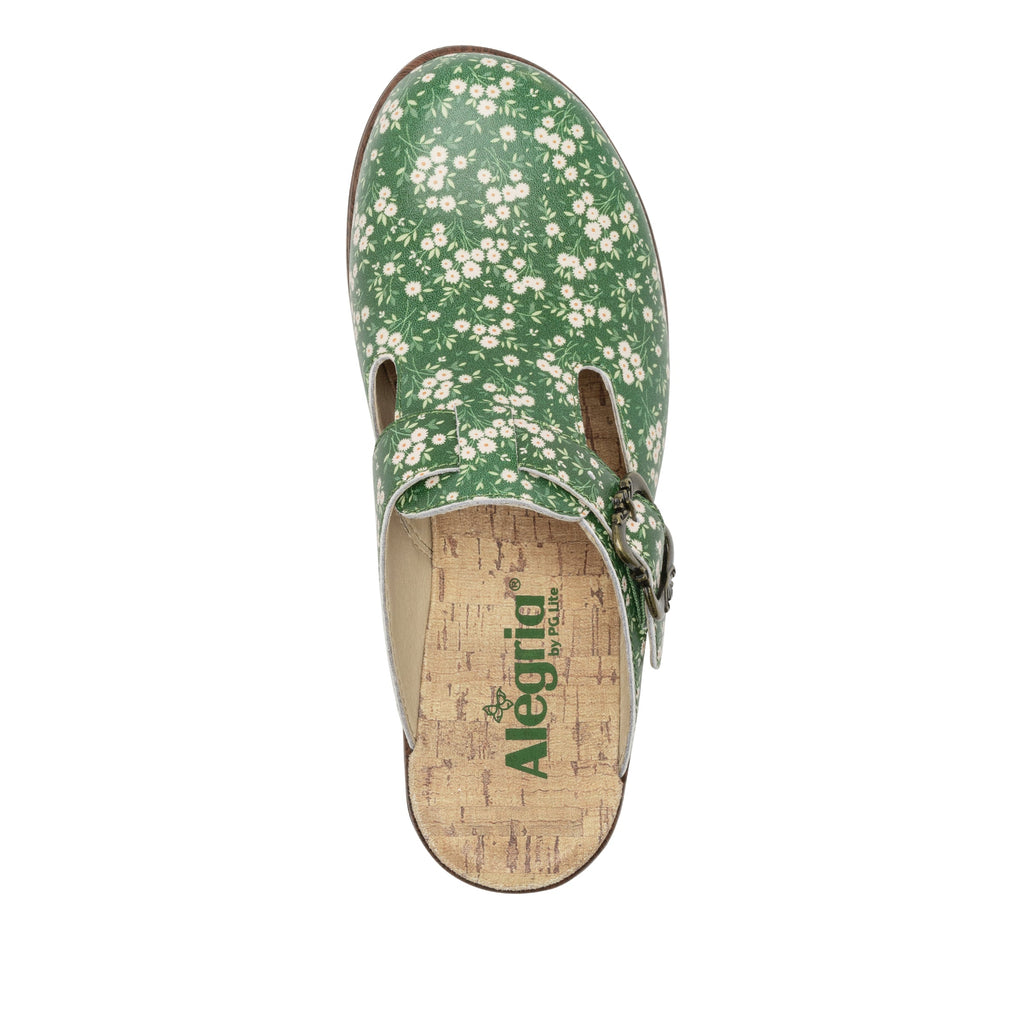 Selina Green Acres buckle clog on a wood look wedge outsole - SEL-7531_S5