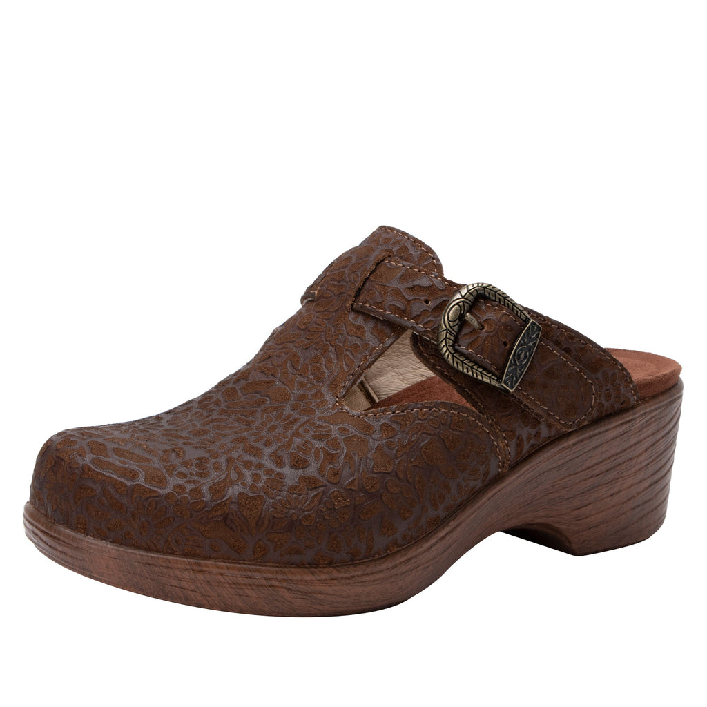 Selina Tawny Delicut Shoe on a wood look wedge outsole - SEL-7608_S1