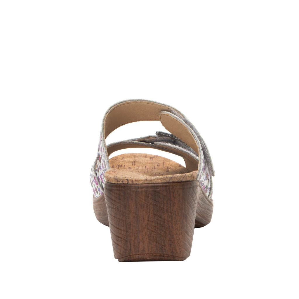 Sierra Precious two-strap adjustable hook and loop sandal on a wood look wedge outsole - SIE-7445_S3
