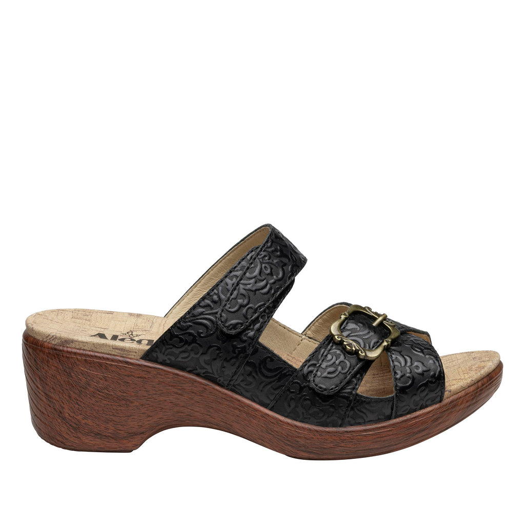 Sierra Go For Baroque two-strap adjustable hook and loop sandal on a wood look wedge outsole - SIE-7507_S3