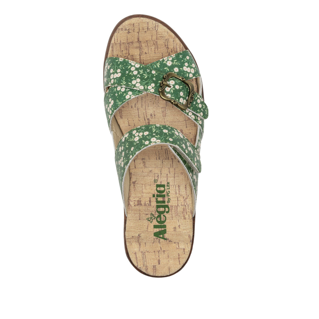 Sierra Green Acres two-strap adjustable hook and loop sandal on a wood look wedge outsole - SIE-7531_S5