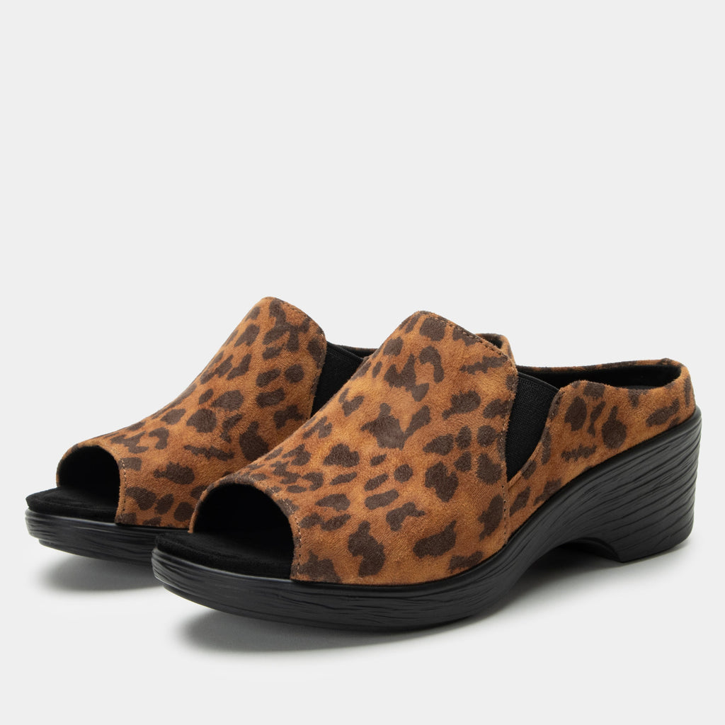 Shilaine Stretch Leopard Sandal | Alegria Shoes