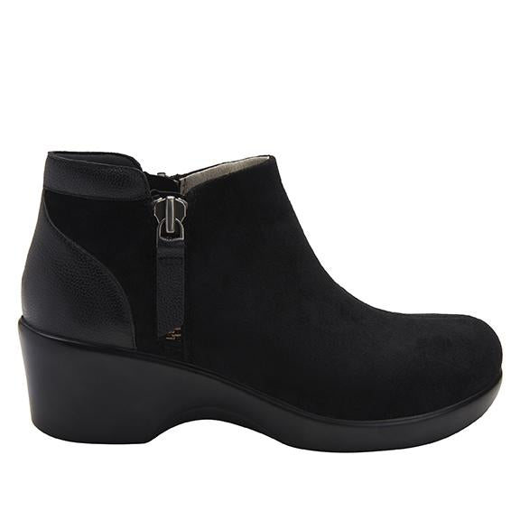 Sloan fashionable bootie on career fashion wedge in Black Suede with Dream Fit™ upper - SLO-7922_S2