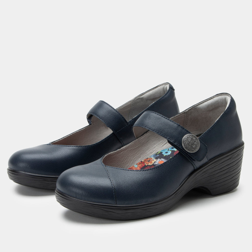 Sofi Navy Gloss Shoe | Alegria Shoes
